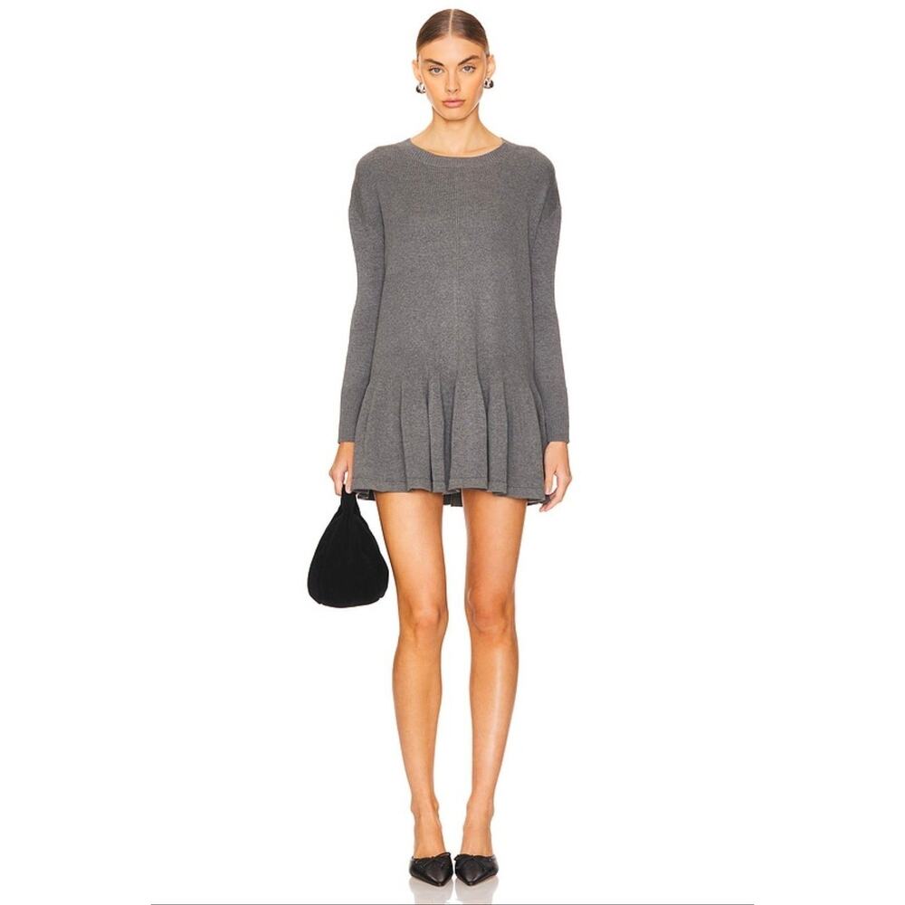 Free People Time On My Side Mini Dress in Dark Grey $148